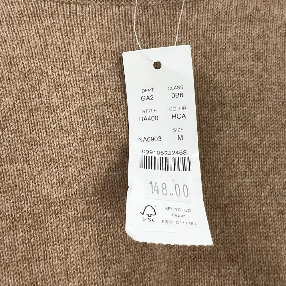 J.Crew Cashmere Classic-Fit Crewneck Sweater Women's Size M NWT